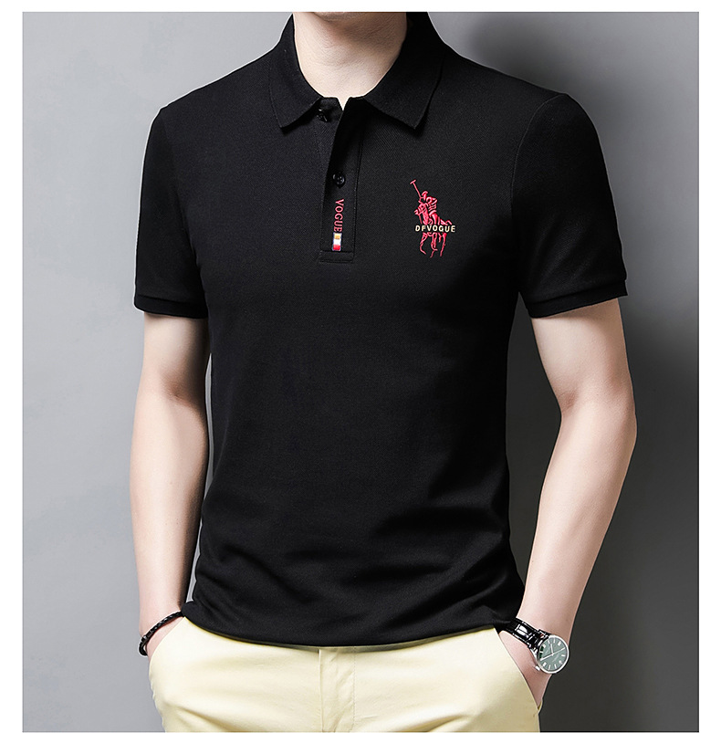 Herren Sommer neues Poloshirt aus reiner Baumwolle Herren Business Casual Revers Kurzarm T-Shirt für Herren_voghion.com