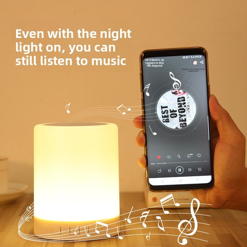 Night Bluetooth Colorful Speaker Portable Tap Light Creative Birthday Desktop Bedroom Custom Desk Lamp_voghion.com