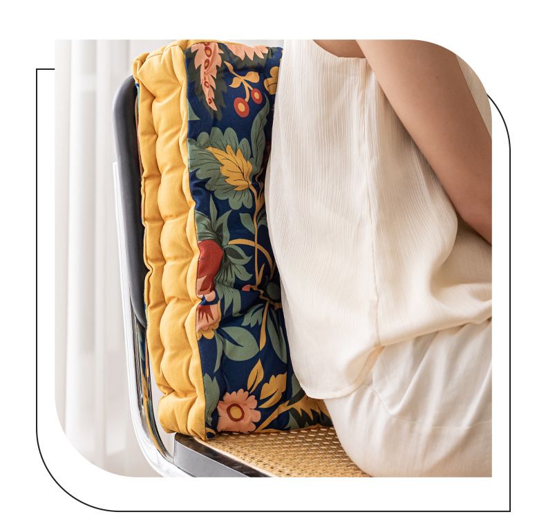 Portable Seat Cushion With Handle – Floral Design Thick Comfort Pillow For Chair, Sofa & Floor (Washable Polyester, Non-Slip, Office & Home Decor)_voghion.com