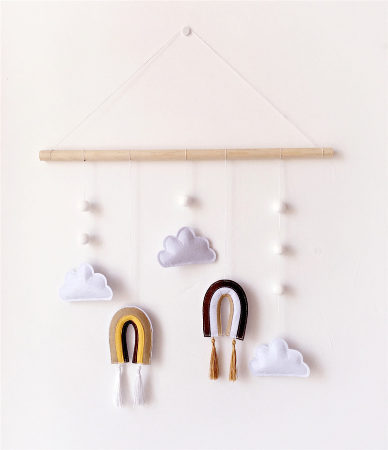 Children's Room Wooden Stick, Cloud, Felt, Raindrop Decoration Prop Pendant Photography_voghion.com