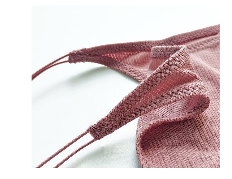 Tanga sexy de licra de algodón acanalado fino para mujer con tirantes finos, cómoda y transpirable._voghion.com