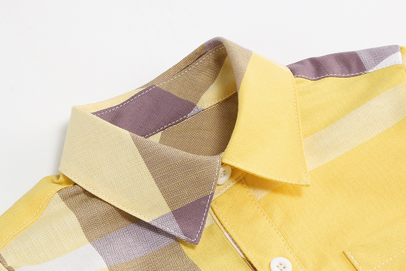 Camisa para niño primavera 2025 nueva a cuadros de moda elegante para niños pequeños de algodón puro traje de verano_voghion.com