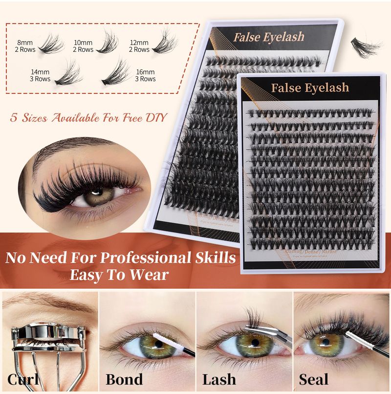 50d Curved False Eyelash Book False Eyelash Thick Hot Melting Hair Segmented 30p40p50p Large Capacity False Eyelash_voghion.com