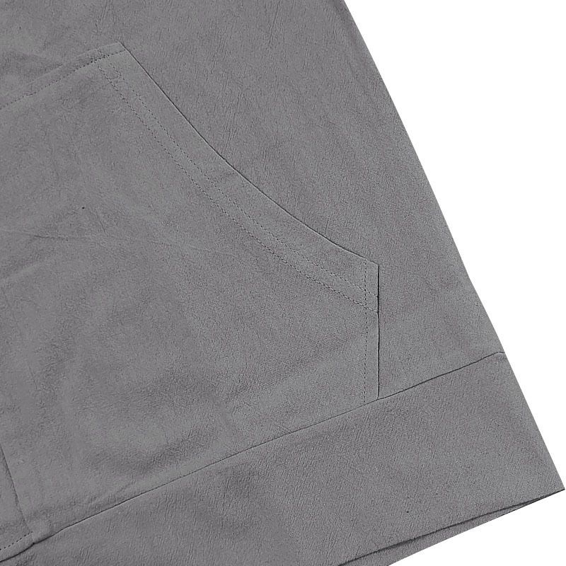 Spring And Autumn American Loose Men's Loose Linen Casual Simple Beach Hooded Long Sleeve Shirt Men_voghion.com