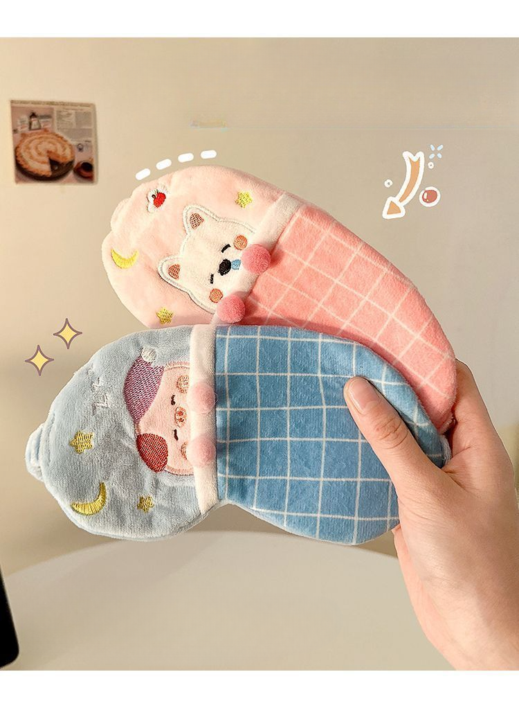 Plush Sleep Mask For Students, Cute Cartoon Funny Mask, Relieves Fatigue, Aids Sleep, Nap, Sleeping, Special Eye_voghion.com