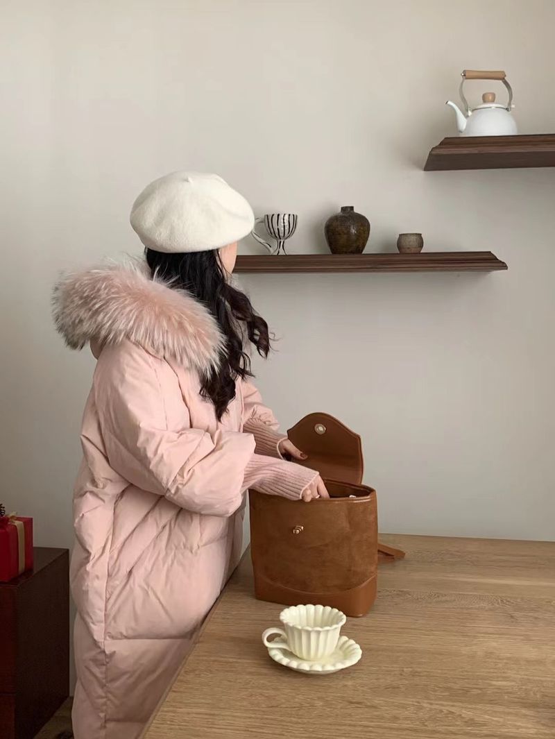 Damenmode lange Kapuzenjacke Warme Jacke_voghion.com