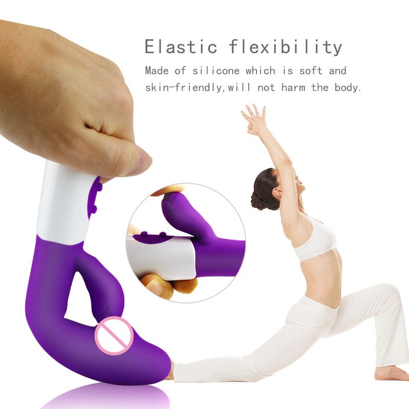 Dildo ricaricabile, vibratore a coniglio, doppia vibrazione, massaggiatore per punto G, AV stick, giocattoli sessuali per donne e donne_voghion.com