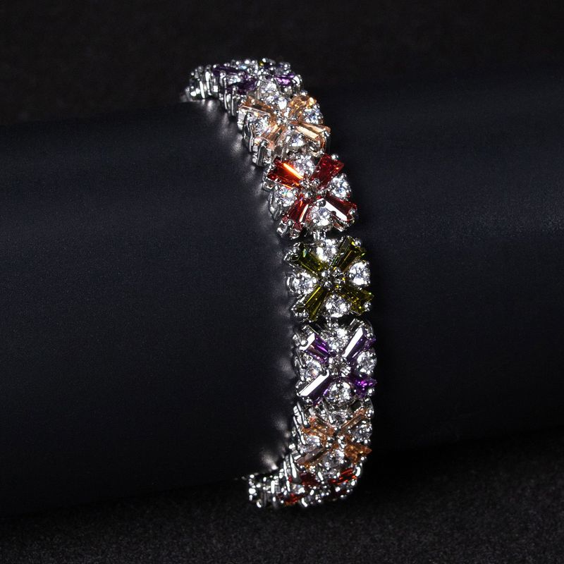 Luxurious Hip-Hop Fashion Temperament Cuban Chain Full Diamond Gold-Plated Zircon Women's Bracelet Ins Jewelry_voghion.com