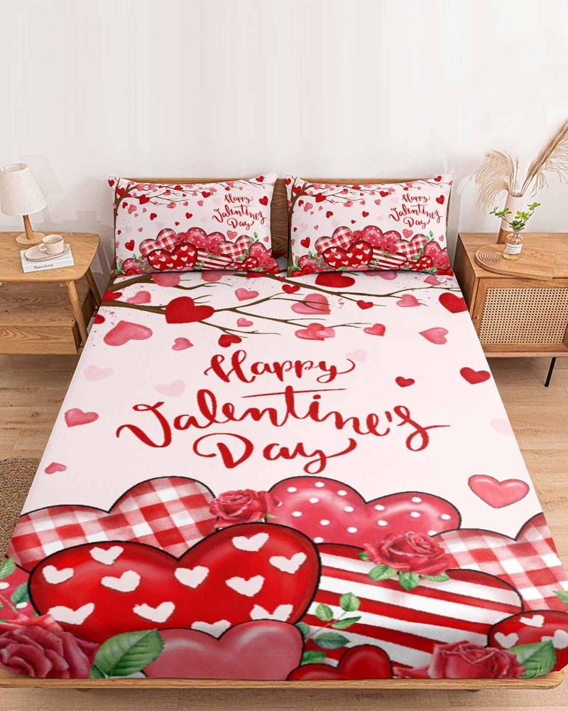 Orange Sunshine Stripe Pattern Spannbettlaken, dreiteiliges Set, Digitaldruck-Bettwäscheset für Erwachsene und Kinder_voghion.com