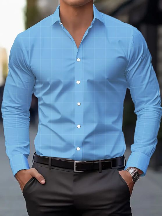Heißer Verkauf Vierseitiges Stretch-Herren-Freizeithemd in Übergröße Frühling und Herbst Normales Business-Hemd mit Karomuster_voghion.com