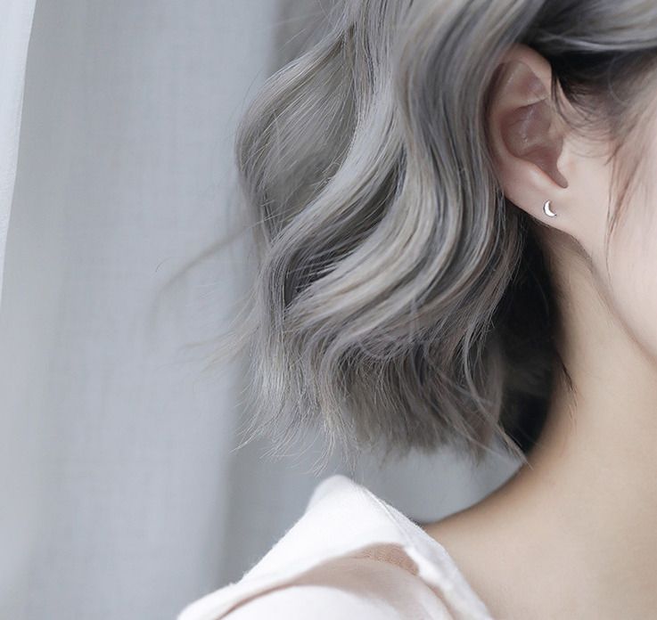 Solid 925 Sterling Silver Crescent Moon Post Stud Earrings 6mm Gift Box A3_voghion.com