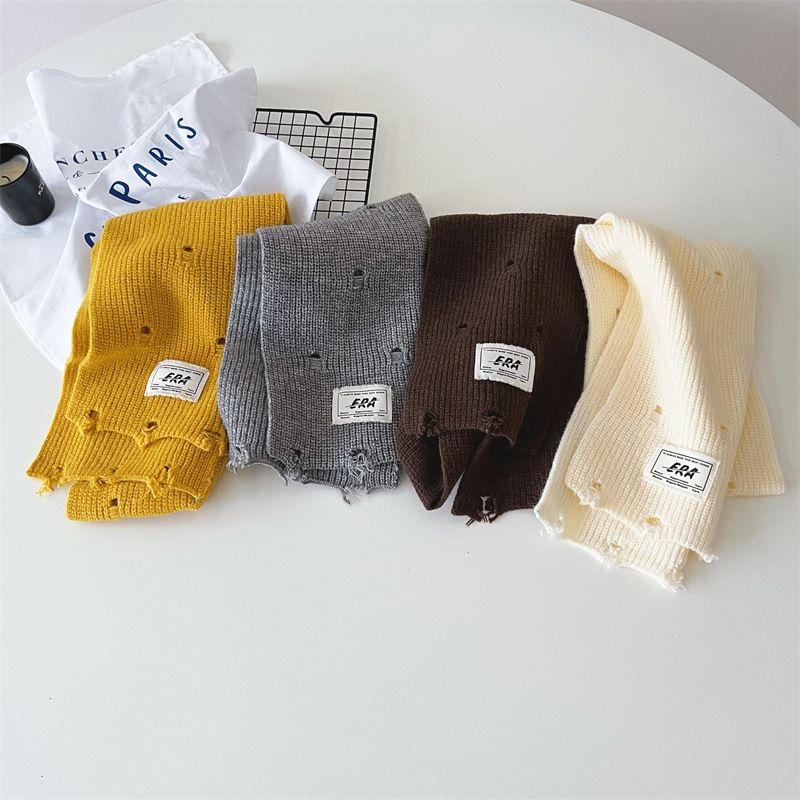 Sciarpa per bambini autunno inverno buchi Instagram caldo collo per bambini e bambine_voghion.com