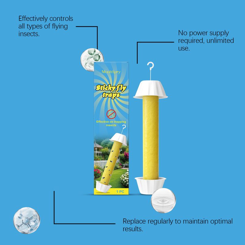 MoonSpry Sticky Trap Stick Daily Household Odorless Insect Repellent Removal Tool Hanging Fly Catcher_voghion.com