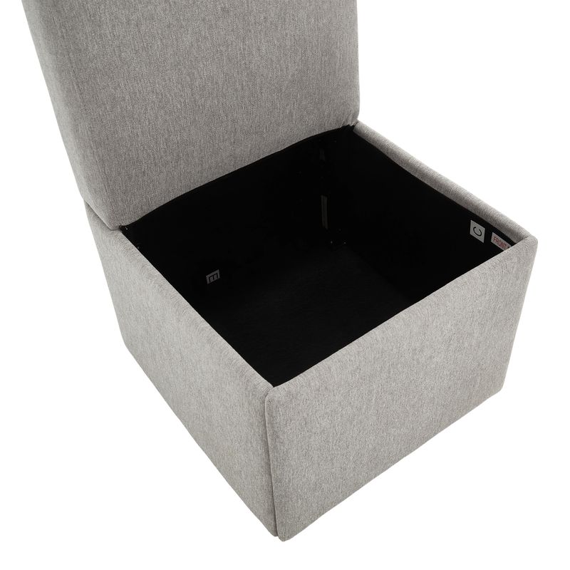 Esszimmerstühle 2er Set Drehstühle Mit Rollen, Weiß Light Grey Leinen_voghion.com