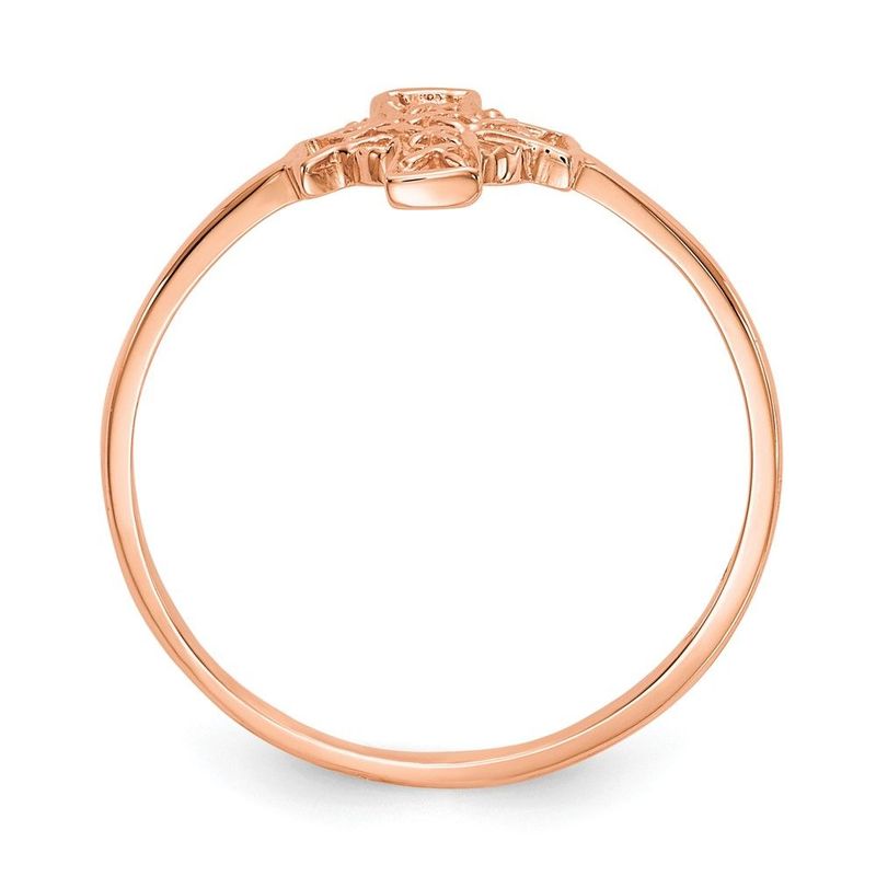 14k Rose Gold Polished Celtic Cross Ring_voghion.com