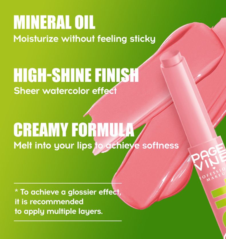 Schoonheid & Gezondheid PAGE VINE Pressed Lipstick Solid Water Gloss Lip Gloss Mirror Lip Glaze Lipstick Multi Color Lipstick Lip Oil_voghion.com