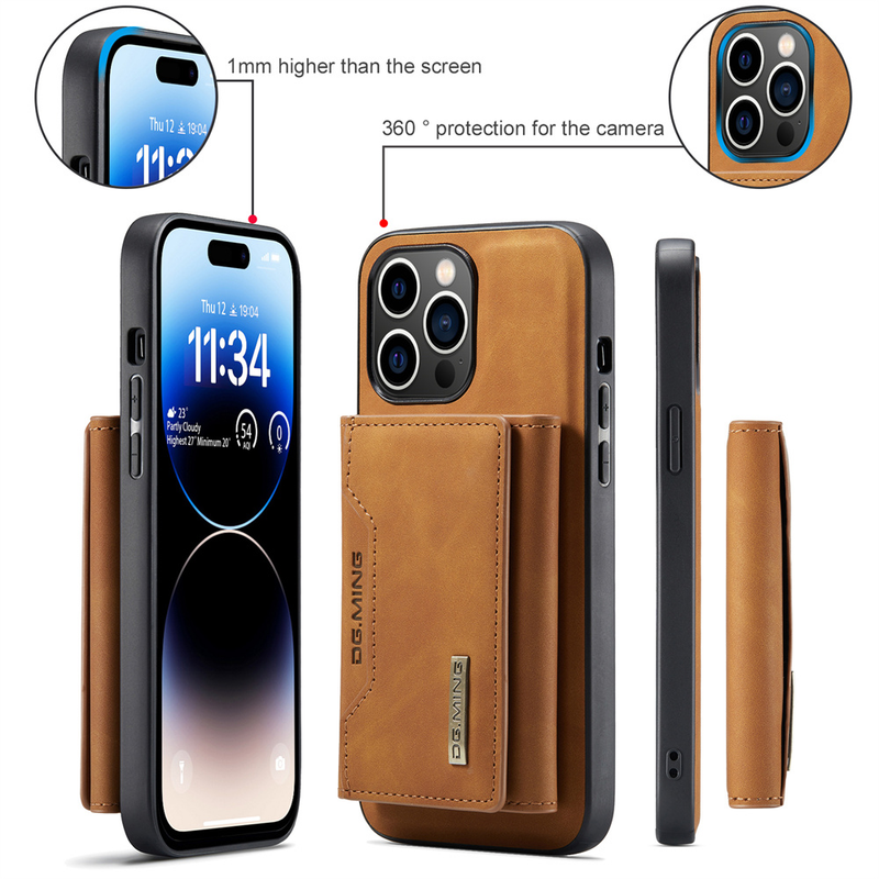 2 vienā futrālis iPhone 15 14 13 12 11 Pro Max Plus XS Max XR 8 7 Plus SE 2022 maka magnētiskā ādas karšu turētāja kabata_voghion.com