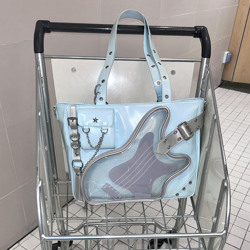 Bolsa de mão com alça de ombro fofa e laço de cetim de grande capacidade para meninas_voghion.com