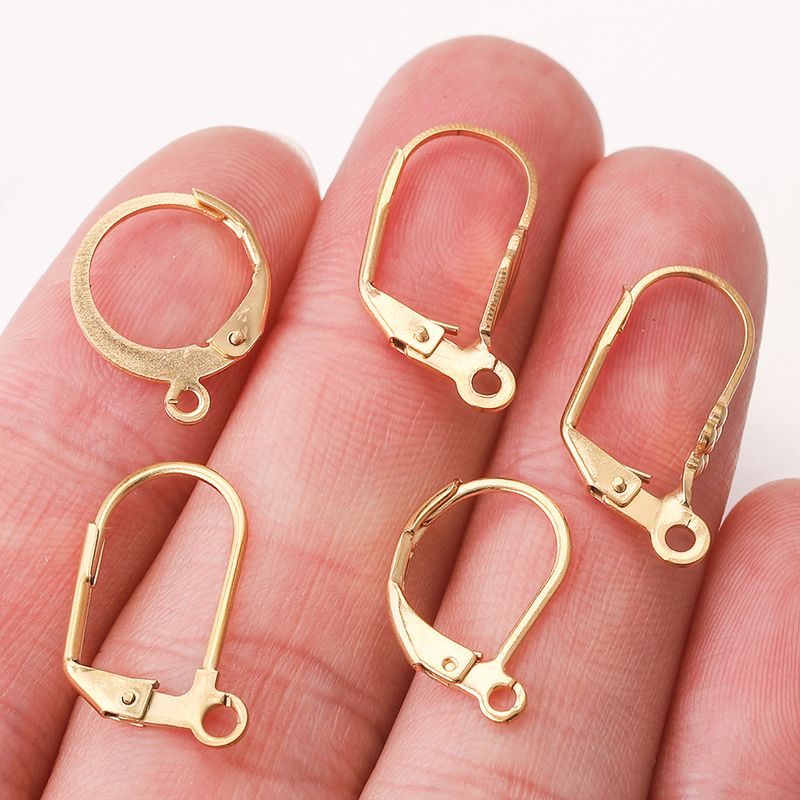 Gancio e accessori per orecchini in acciaio inossidabile a forma di D francese, clip, accessorio per orecchie fai da te_voghion.com