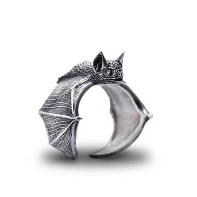 2025 Mode Stijl Dames en Heren Retro Open Verstelbare Ring Vleermuis Dier Vorm, Gevleugelde Halloween Ring, 1 stuk_voghion.com