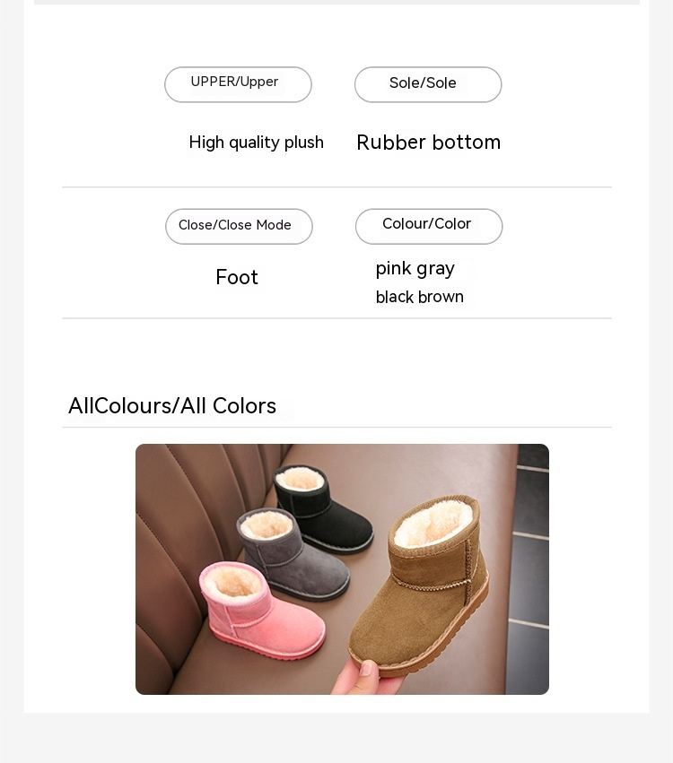 Doposci per bambini per ragazzi e ragazze nell'inverno 2023 nuovo set di stivaletti corti, scarpe in cotone scamosciato, isolamento in peluche_voghion.com