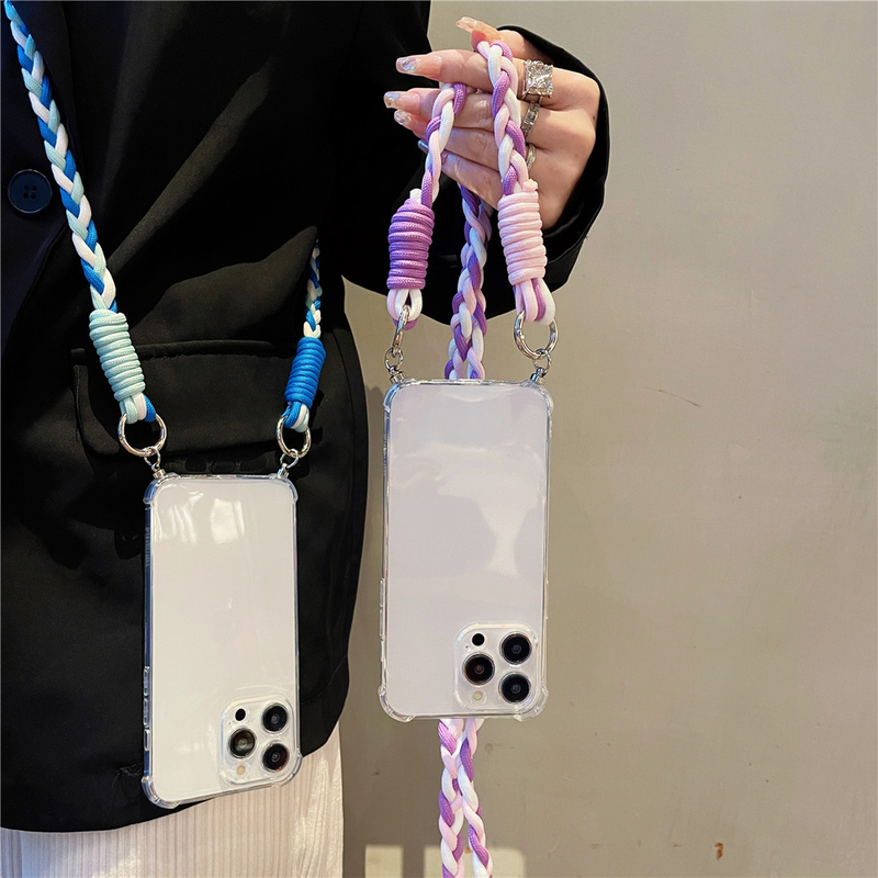 Crossbody Lanyard Armor Shockproof Clear Case for Samsung Galaxy A8 A5 A6 J4 J6 Plus A7 A9 Star J2 Pro J8 Prime Core_voghion.com