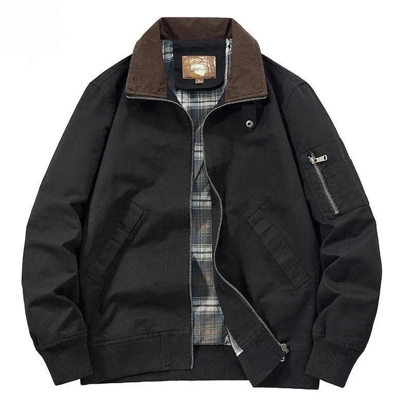 MA1 Cotton WorkJacket Men's Retro Green Plus Size Denim Jacket 2024 Spring MA-1 Tactical Windproof Baseball Suit Coat_voghion.com