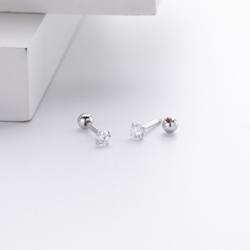 Gioielli da donna in argento sterling S925 con quattro griffe e orecchini a vite con zirconi, gioielli classici versatili, alla moda e semplici da donna_voghion.com