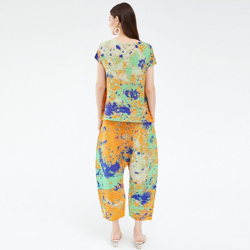 Pantaloni Haren a gamba larga versatili, set da due pezzi per donna, estate 2025, nuovi e alla moda, stampati, larghi e aderenti._voghion.com