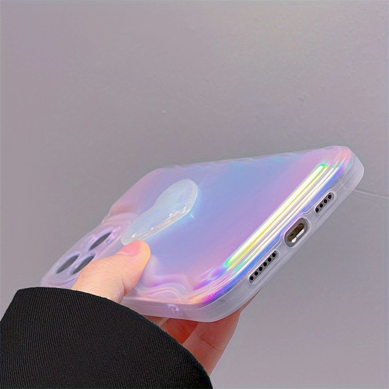 Laser heart three-dimensional cell phone case for 15, 11, 12, 13, 14, Pro Max, Pro, Plus, Mini Full Wrap Phone Case_voghion.com