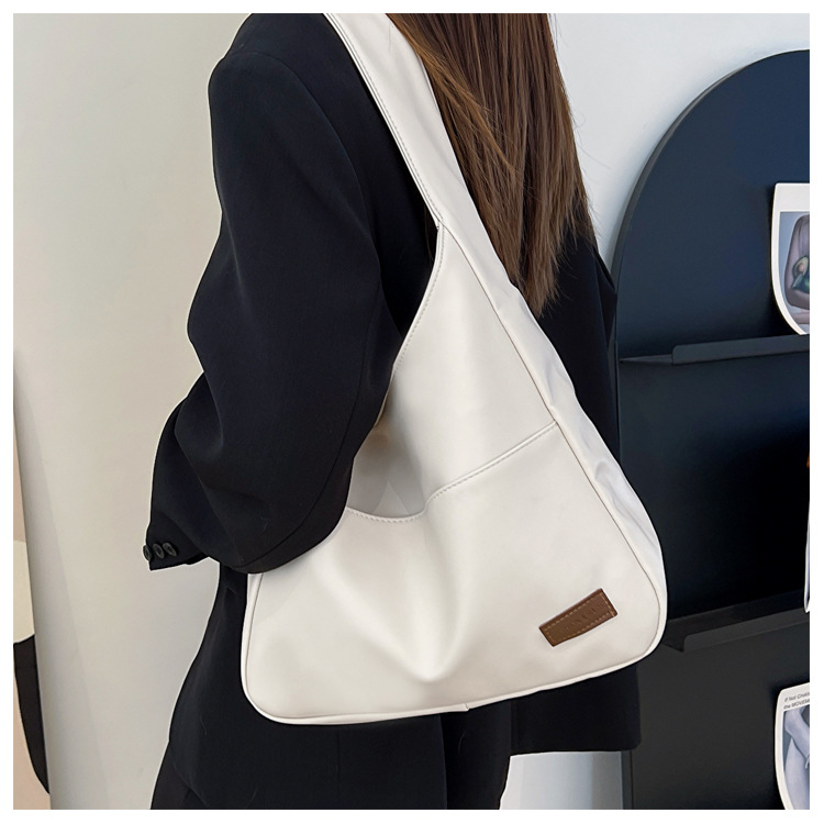 Borsa retrò di grande capacità Borsa tote testurizzata da donna Borsa a tracolla da lavoro e di classe Borsa semplice e casual_voghion.com
