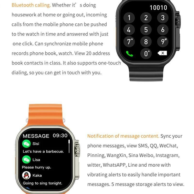 Multi-Sport IW8 Ultra Smart Series 8 49mm 2.16" HD képernyő Bluetooth hívás NFC IP68 vízálló hőmérséklet-érzékelős okosóra férfiaknak_voghion.com