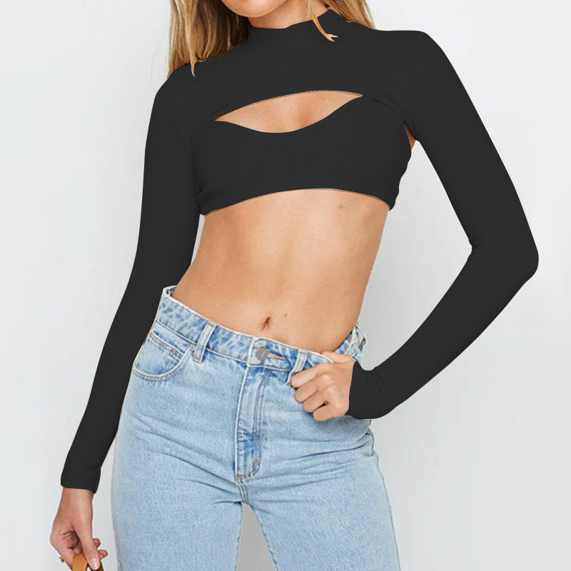 Women's Sexy Hottie Wrap Blouse Neckline Halter Two Piece Set_voghion.com