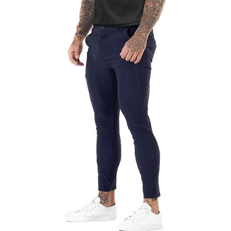 Herrenbekleidung Jogging Stretch Slim Twill Einfarbige Herren Slim Fit Stretch Jogger Pants zum Laufen und für den Alltag – Bequem, Stylisch und Vielseitig_voghion.com