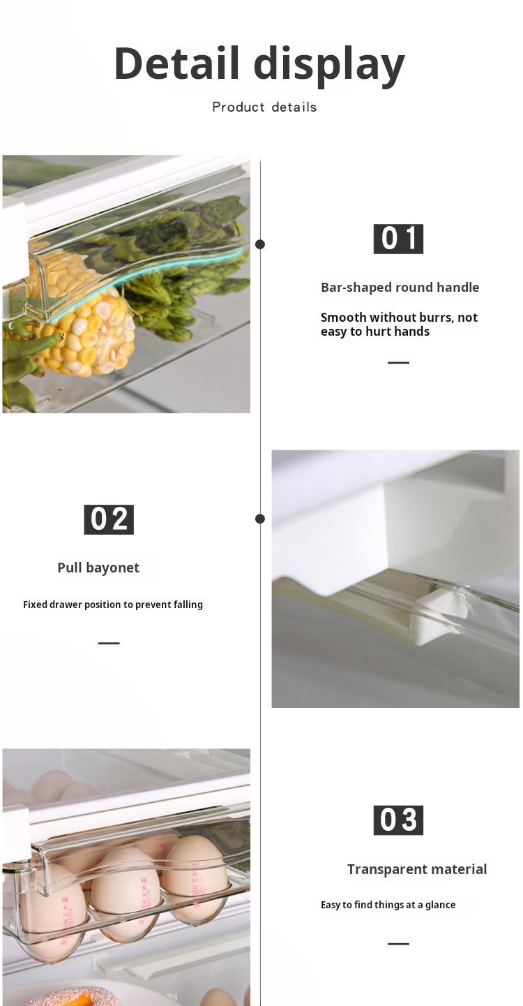 Contenitore per uova da frigorifero, stile cassetto, per alimenti, frutta, portauova, portauova, contenitore per uova, in plastica per uso domestico, per mantenere la freschezza_voghion.com