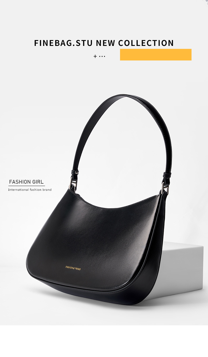 Hochwertige Baguette-Tasche im Nischendesign aus echtem Leder für Damen. Neue modische Achseltasche. Umhängetasche für Damen._voghion.com