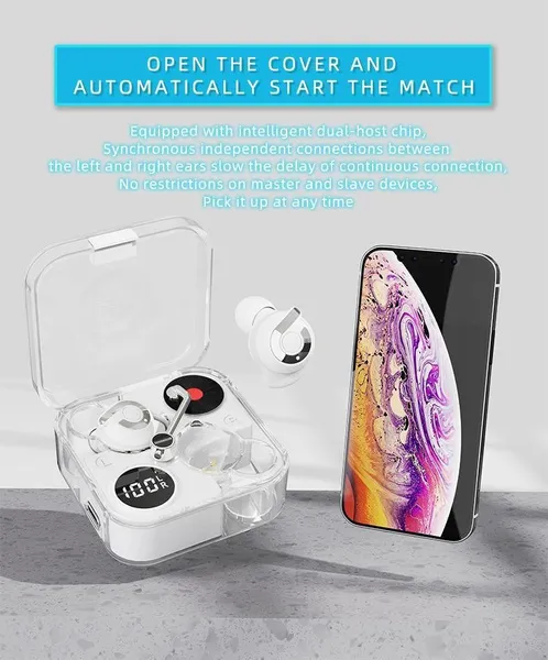 Sports Waterproof Bluetooth Earbuds, TWS Wireless Headphones With Noise Cancellation Mic, Secure Fit For Running, Gym, Workout_voghion.com