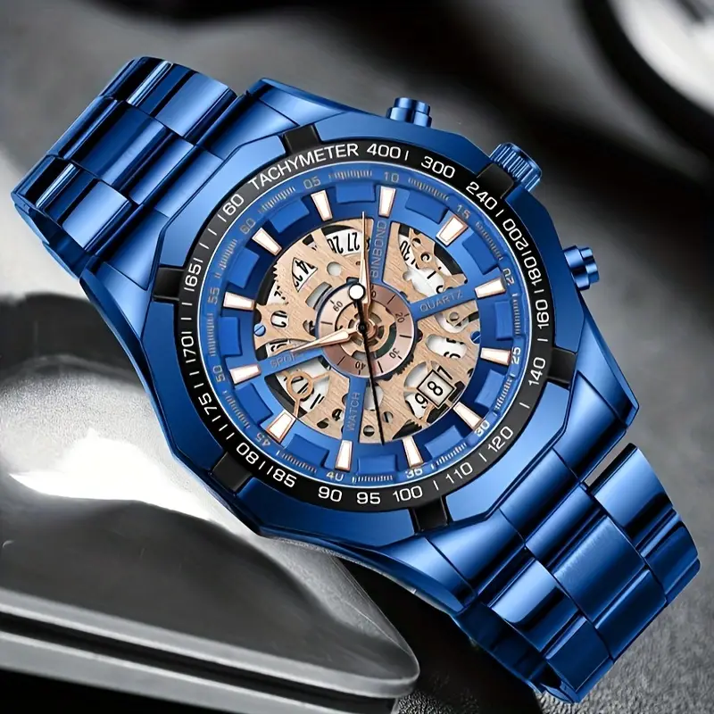 OLEVS Hollow Quartz Waterproof Student Back To School Men's Watch_voghion.com