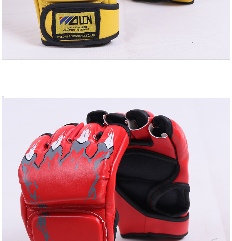 Unisex Sanda boxning fighting träningshandskar faktisk strid tävling MMA handskar förstorade tjocka slitstarka fitnesshandskar läcker fingrar_voghion.com