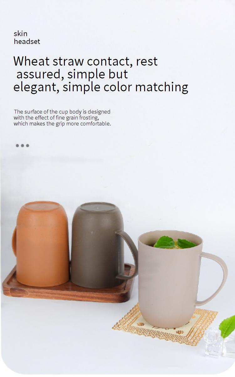 Eco-Friendly Wheat Straw Toothbrush Cup With Handle - Creative Design For Home & Hotel Use (BPA-Free Lightweight Portable)_voghion.com
