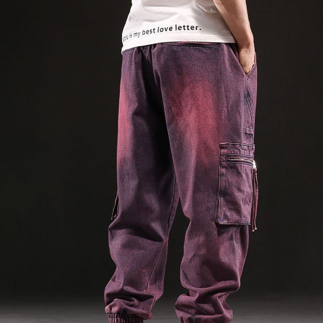 Herenkleding Plus Size Multi Pocket Werkkleding Jeans Voor Heren Met Losse Pasvorm En Modieus_voghion.com