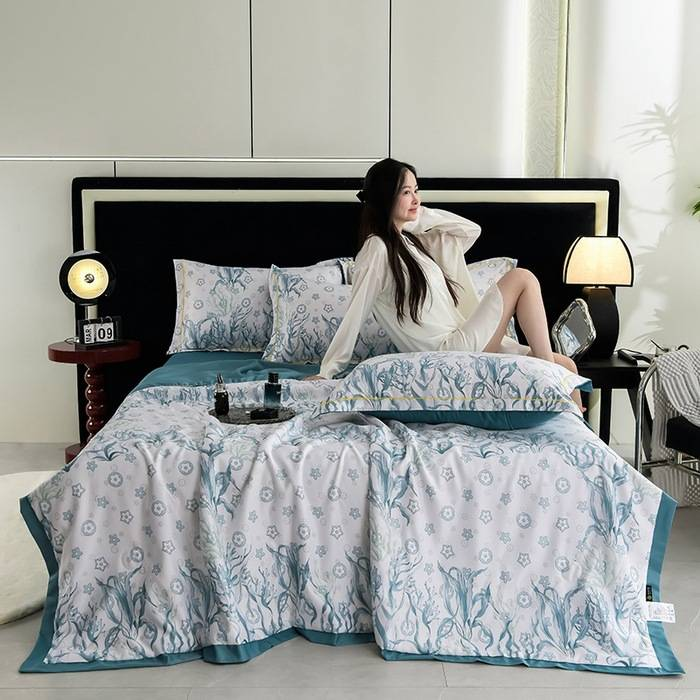 Set di piumoni estivi lavabili in Tencel - 4 pezzi, rinfrescanti e setosi, traspiranti e ipoallergenici_voghion.com