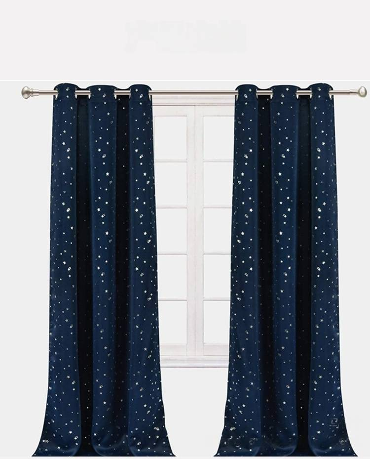 Silver Star Blackout Curtains - Ready-Made Light Blocking Window Drapes High-Quality Fabric For Home Decor_voghion.com