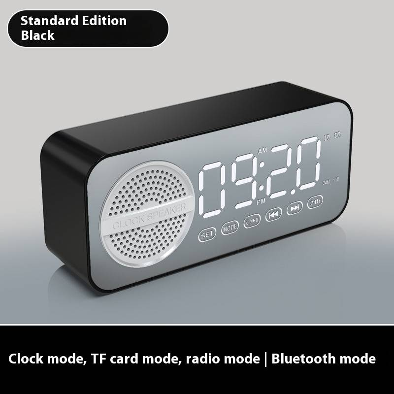 Smart AI Bluetooth Speaker With Mirror Clock (High-Fidelity Sound, Alarm Function, Portable Design - Ideal For Home, Office & Student Use)_voghion.com
