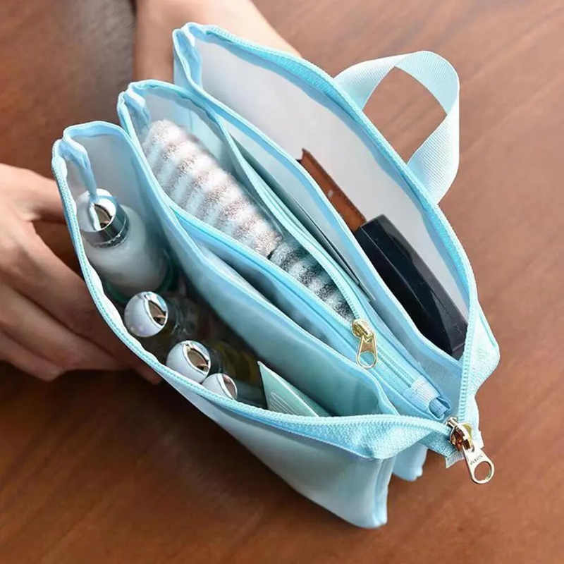 Borsa portaoggetti in rete con scomparto per cosmetici, trucco, borsa da viaggio portatile, organizer per articoli da toeletta e cura della pelle_voghion.com