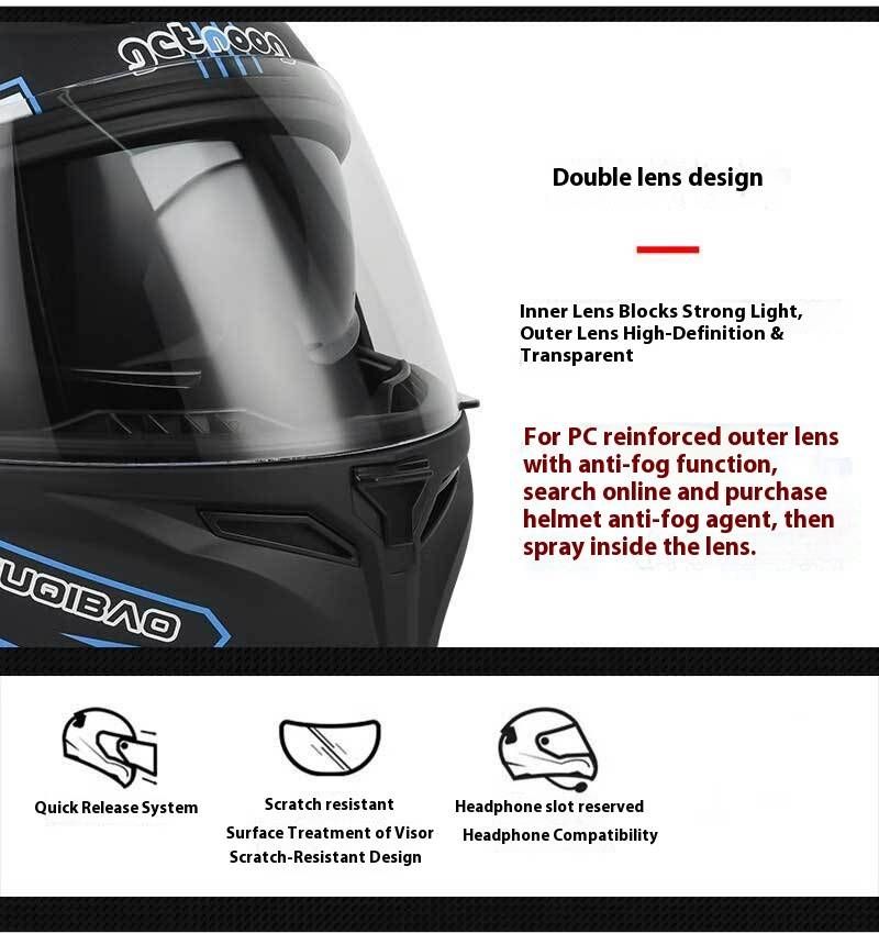 Dual Visor Modular Motorcycle Helmet With Bluetooth & Long Battery Life - ABS Shell, 3C Certified, Multiple Colors & Sizes (M-XXL)_voghion.com