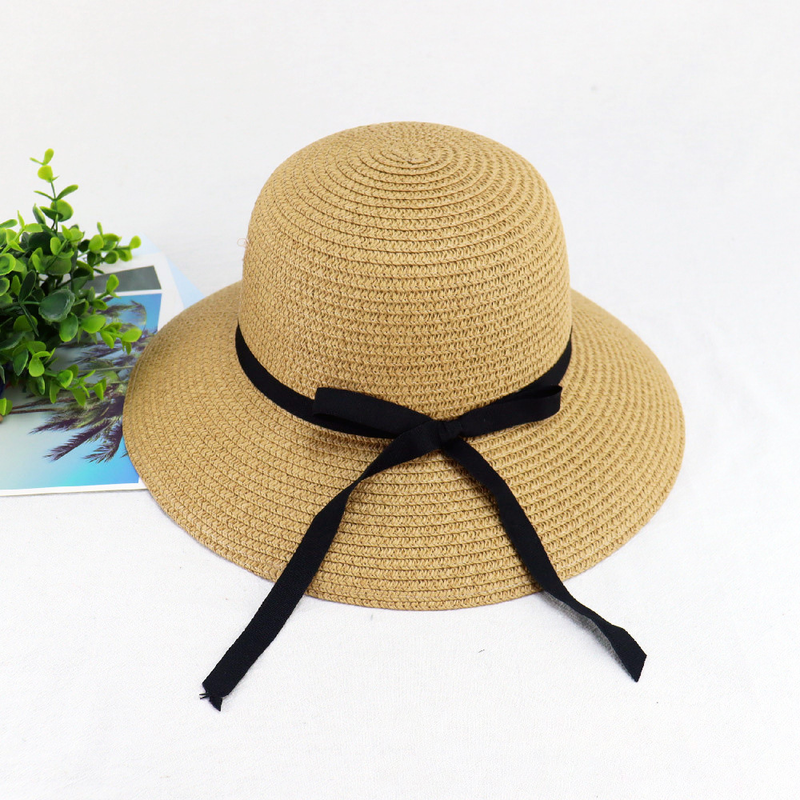 Strohhut für Damen, Sommer, koreanische Version, vielseitiger Sonnenhut, Sonnenschutz für Damen, dünner Urlaub am Meer, faltbarer Strand-Sonnenhut_voghion.com