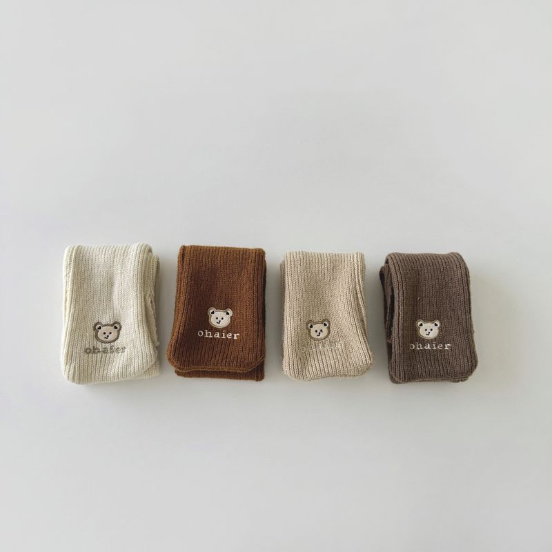Sciarpa per bambini Instagram simpatico orso super carino bavaglino caldo lavorato a maglia set collo neonato_voghion.com