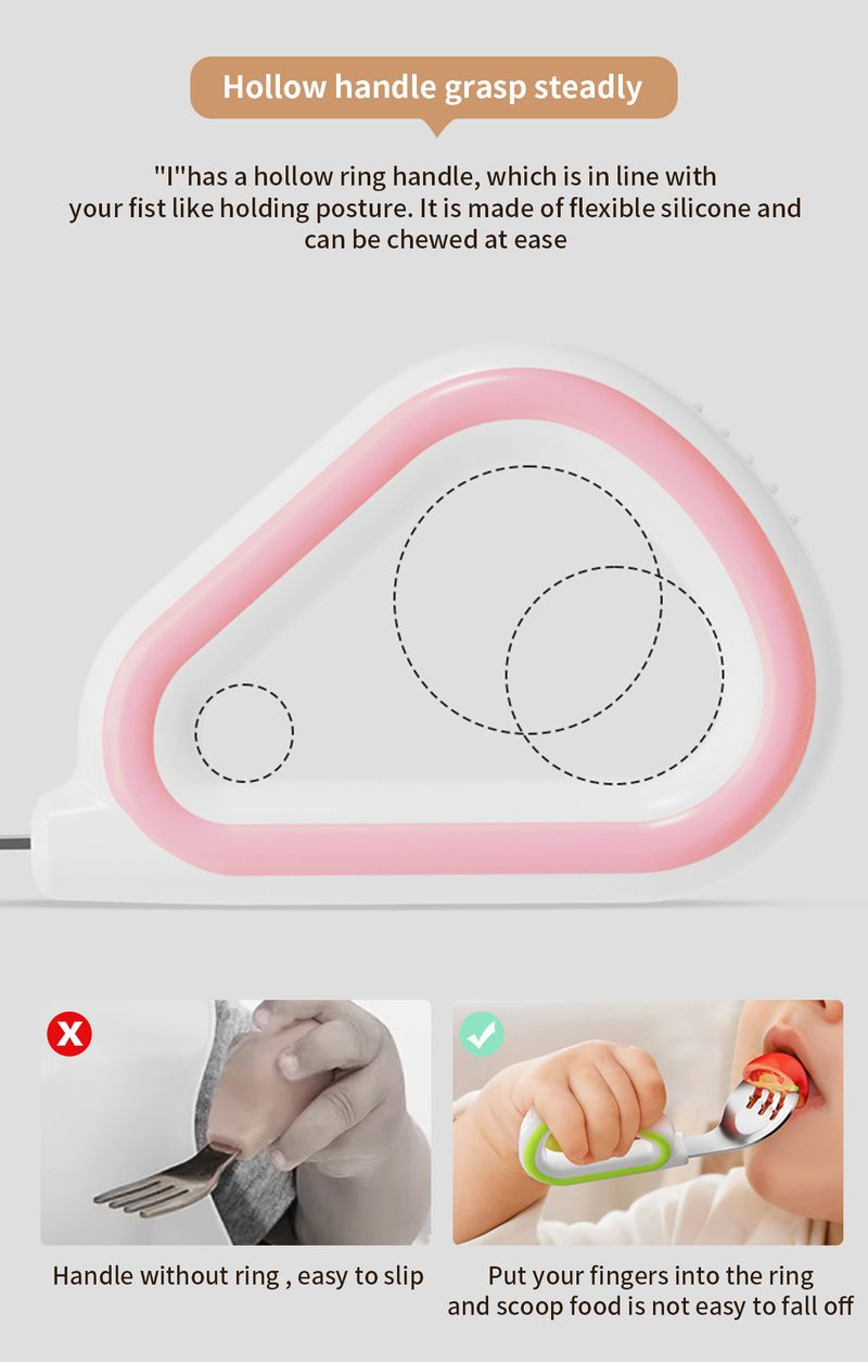 Mother & Kids Baby Independent Feeding Food Spoon 316 Stainless Steel Baby Learning To Eat Training Children Special Short Handle Spot_voghion.com