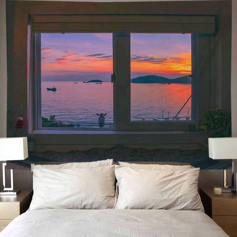 Nordic tapestry ins minimalist internet celebrity live streaming wall hanging fabric Dormitory bedroom bedside_voghion.com